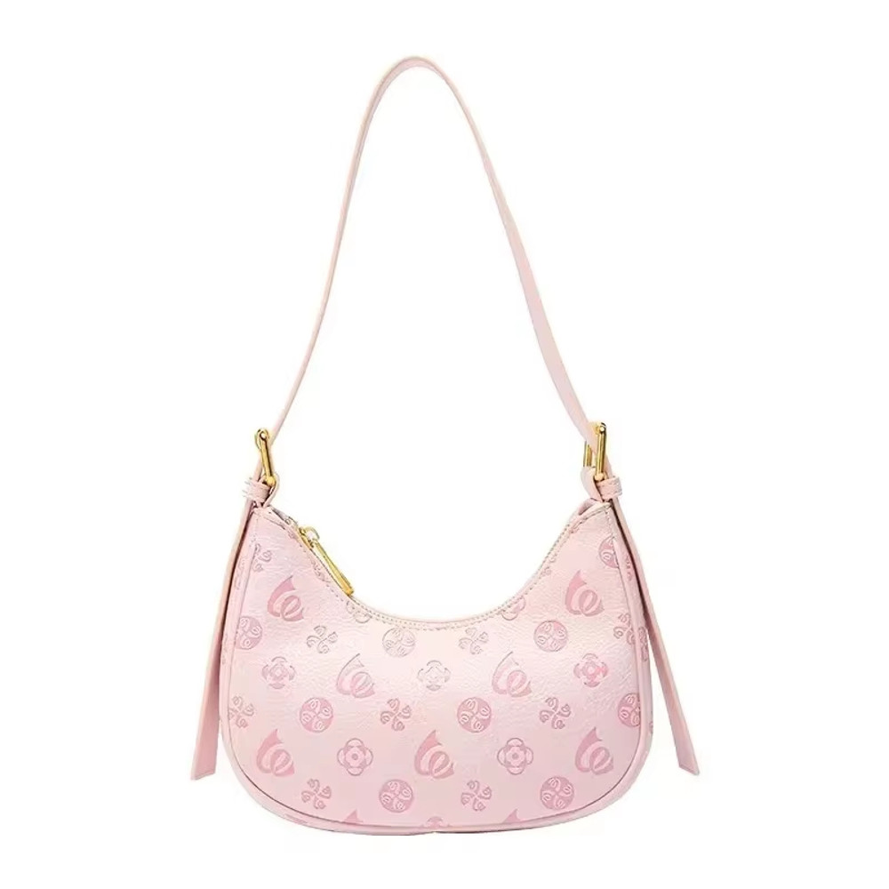 Summer Women Shoulder Bag, Trendy Pink Underarm Purse, Cute Lawson Commuter Handbag with Comfortable Top Handle