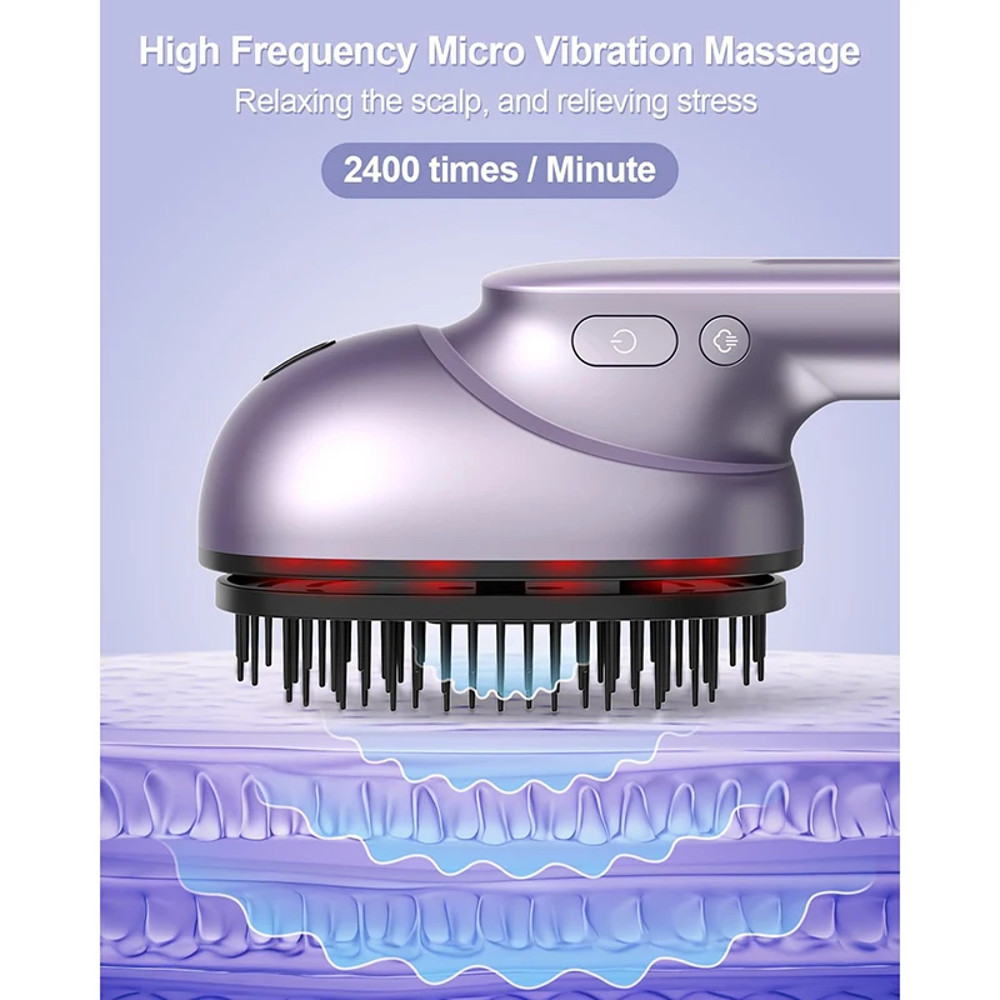 Portable Electric Scalp Massager Comb, Detachable Head Massage Brush, Essential Oil Atomizing Function