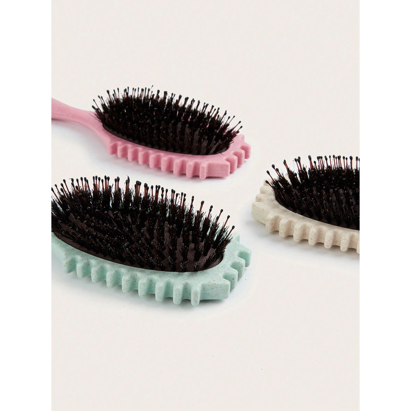 Oval Air Cushion Comb With Handle, Wheat Straw Styling Brush, Detangling Hair Brush for Professional Use