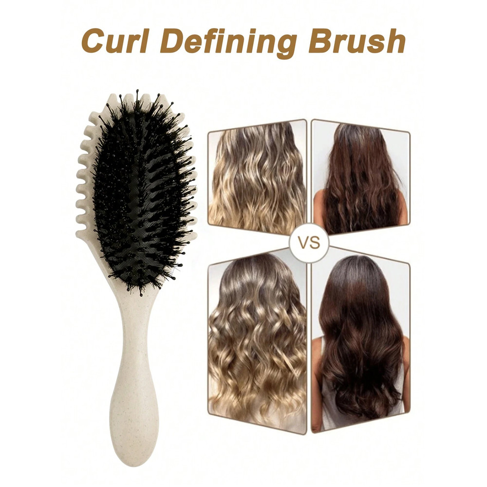 Oval Air Cushion Comb With Handle, Wheat Straw Styling Brush, Detangling Hair Brush for Professional Use