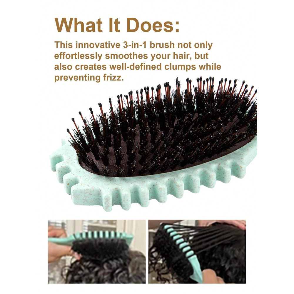 Oval Air Cushion Comb With Handle, Wheat Straw Styling Brush, Detangling Hair Brush for Professional Use