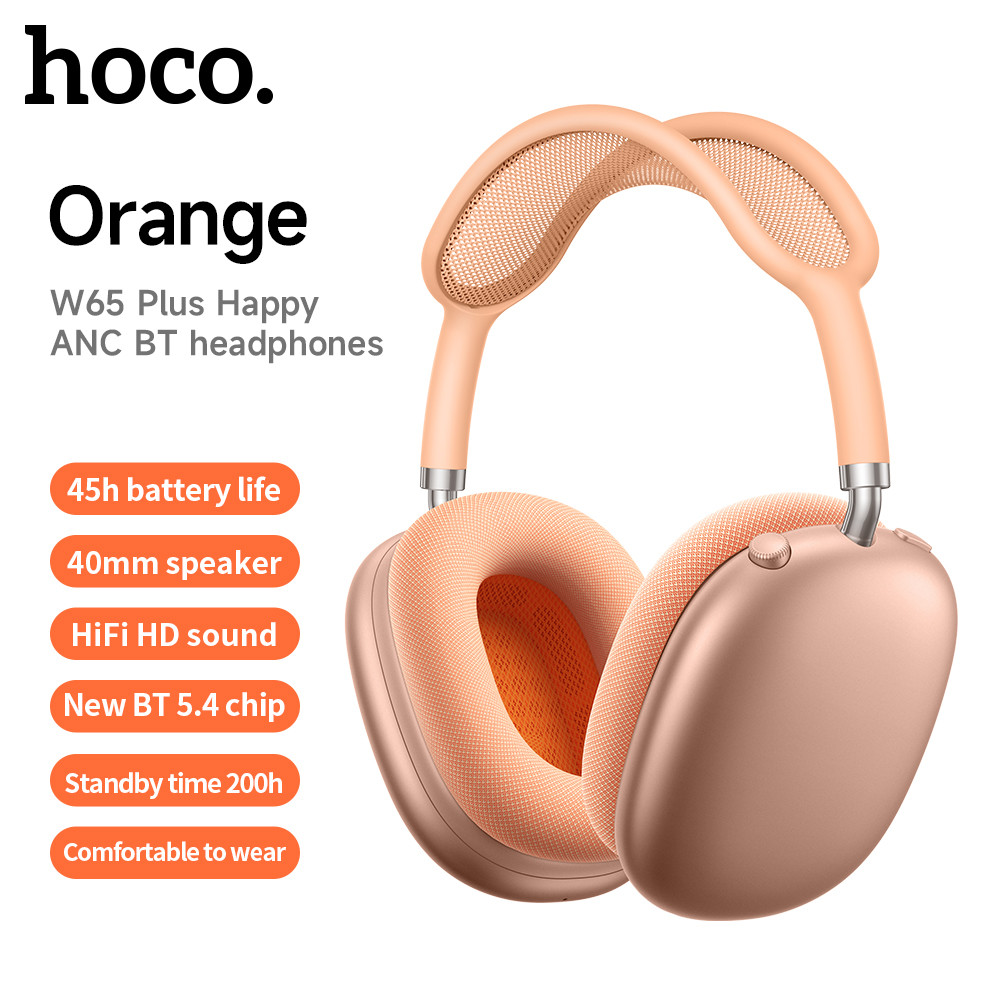 W65 Plus Over Ear Wireless Bluetooth Headphones, ANC Noise Canceling Sport Headsets, Hifi Sound Big Earphone