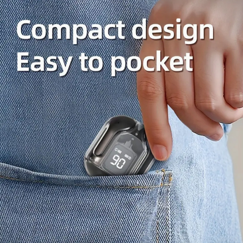 Air31 Wireless Headphones LED Power Display Crystal Earphones With Mic 200mAh Charging Case Stereo  3