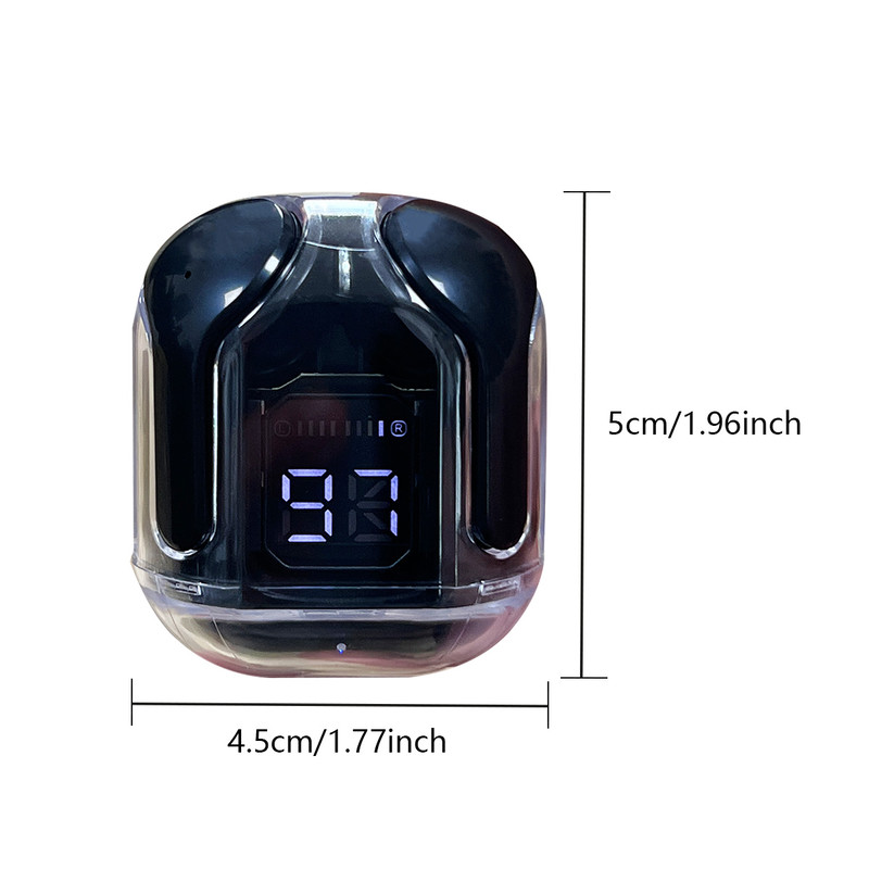 Air31 Wireless Headphones LED Power Display Crystal Earphones With Mic 200mAh Charging Case Stereo  4