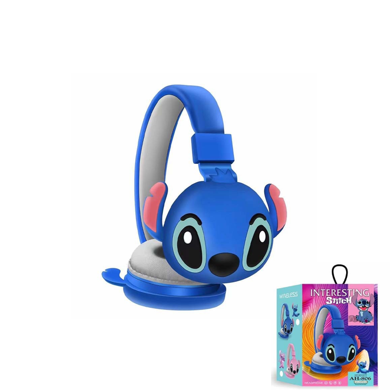Disney Stitch Wireless Bluetooth Headphones, Foldable Stereo Headsets with Mic, Anime Cartoon Kids Gift