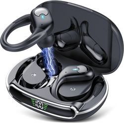 bluetooth tws sports earphones, true wireless headphones with led display, waterproof noise reduction earbuds