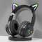Wireless Cat Ear Headphones Bluetooth RGB Glow, Gaming Headset with Cable, Original Earphones for Smartphone PC Sport