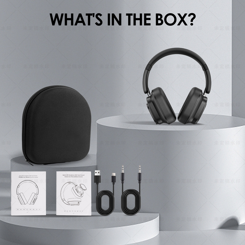 Wireless Headphone, Hybrid ANC Headphones, Multi Magnetic Touch Control, LED Display, Long Battery
