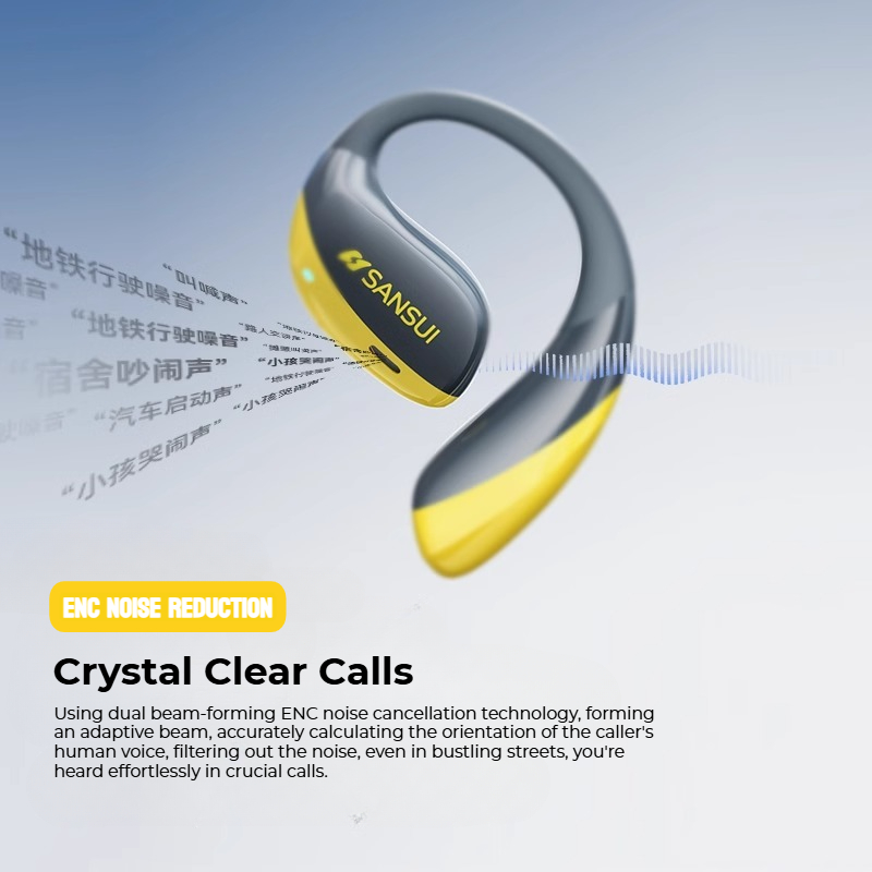 T19 Bluetooth Headphones, Spatial Audio Earphones, Deep Bass Open Ear Sports Earbuds, Waterproof IPX6 OWS