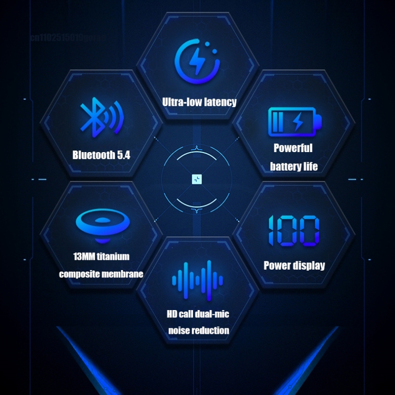 Gaming Headset Stereo Audio TWS Wireless Headset Bluetooth 53 HiFi Dual Mode Headphones For Gaming  5