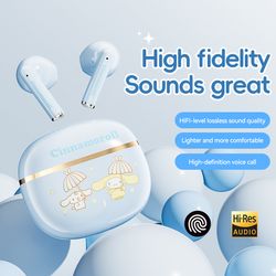 wireless bluetooth headset hifi lossless audio, lightweight earbuds, hd voice call, touch control, compact fit