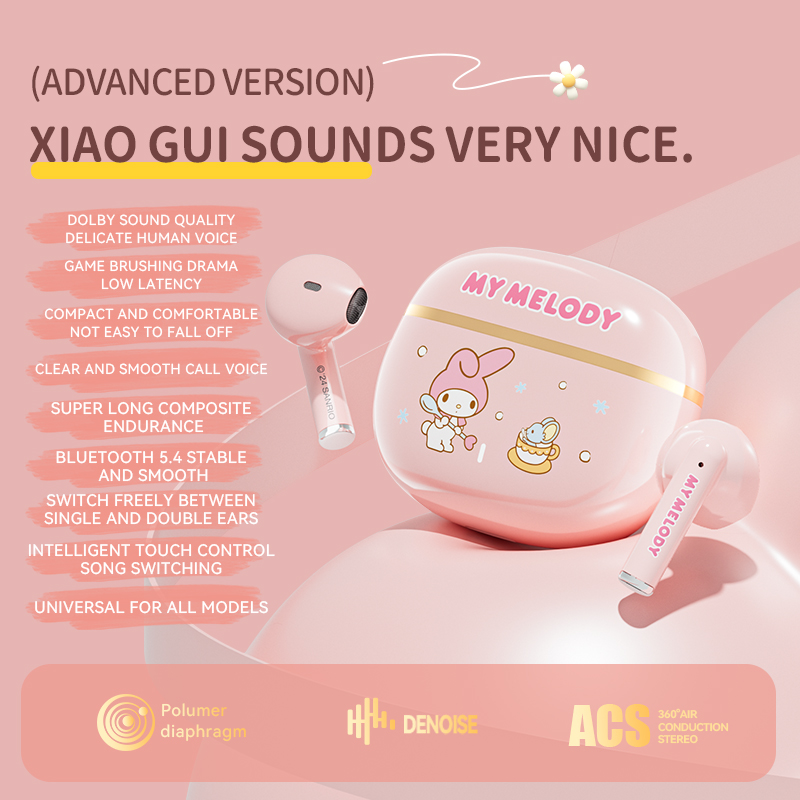 Wireless Bluetooth Headset HiFi Lossless Audio, Lightweight Earbuds, HD Voice Call, Touch Control, Compact Fit