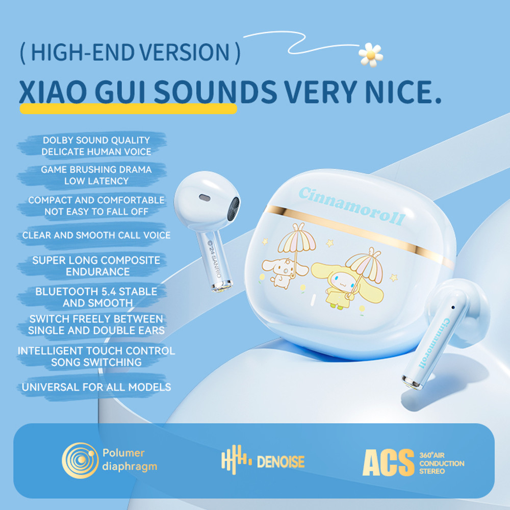 Wireless Bluetooth Headset HiFi Lossless Audio, Lightweight Earbuds, HD Voice Call, Touch Control, Compact Fit