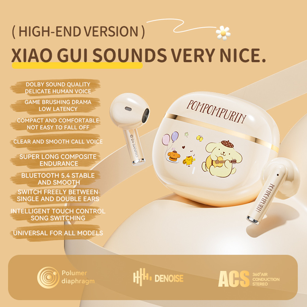 Wireless Bluetooth Headset HiFi Lossless Audio, Lightweight Earbuds, HD Voice Call, Touch Control, Compact Fit