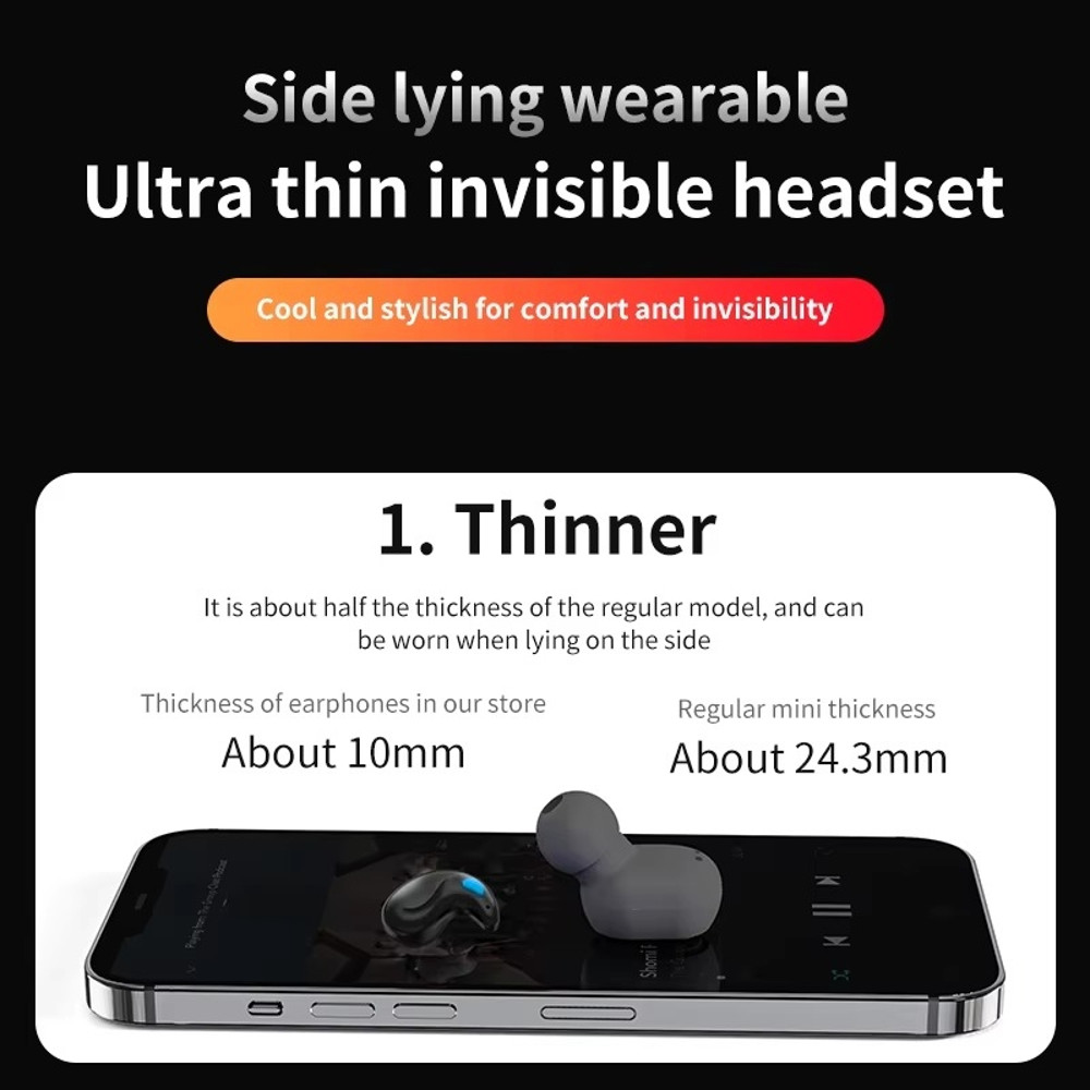 Xiaomi X55 Mini Earphone Wireless Earphone, Sleep Bluetooth Earbuds HIFI Stereo Sport Game Headphones for Music and Call