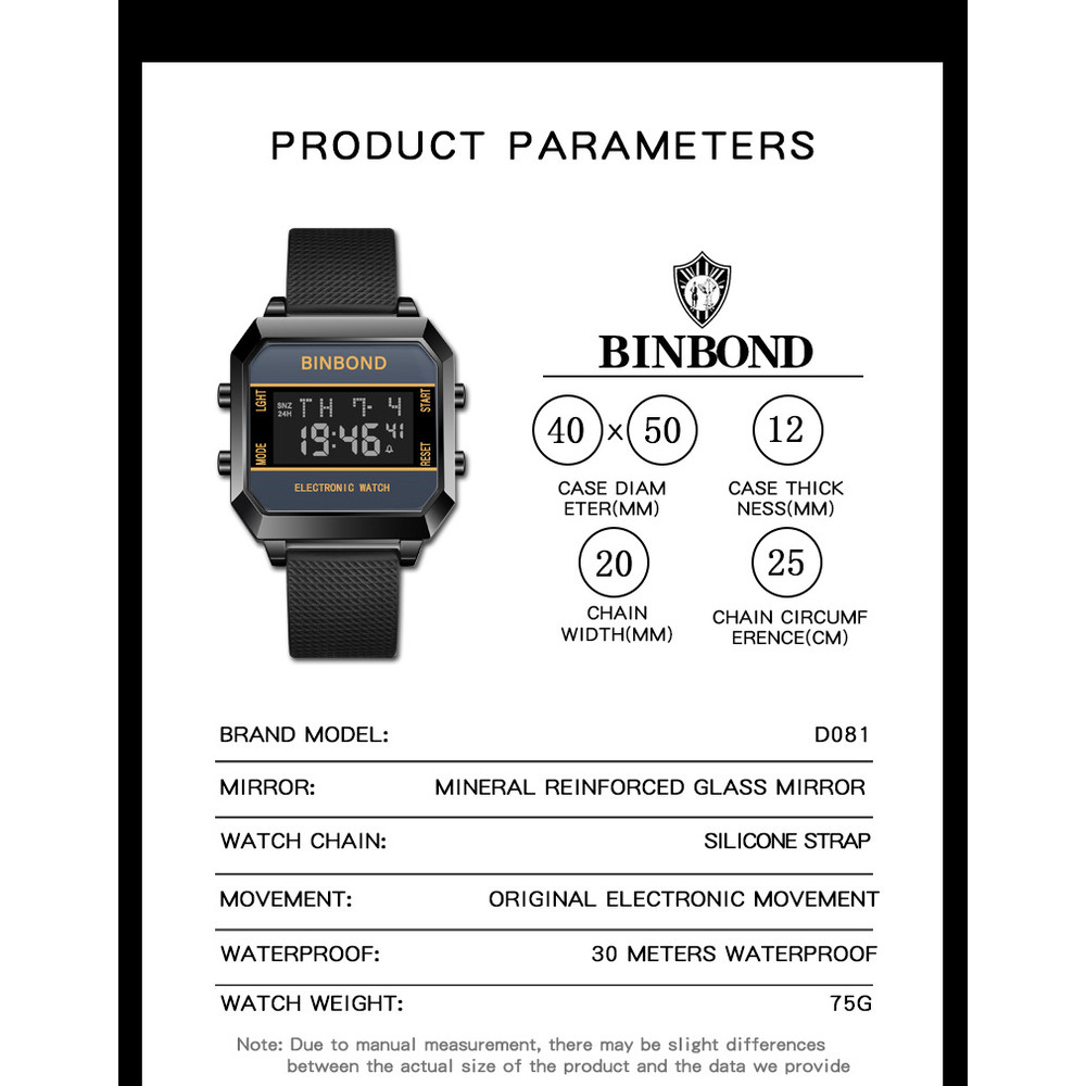 Multifunctional Mens Watch Business Sports, Fashion Electronic Wristwatch, Waterproof Silicone Strap Alarm Clock