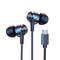 HiFi Stereo Wired Earbuds with Type-C and 3.5mm, In Ear Headphones, Mic, Metal Build for Superior Sound