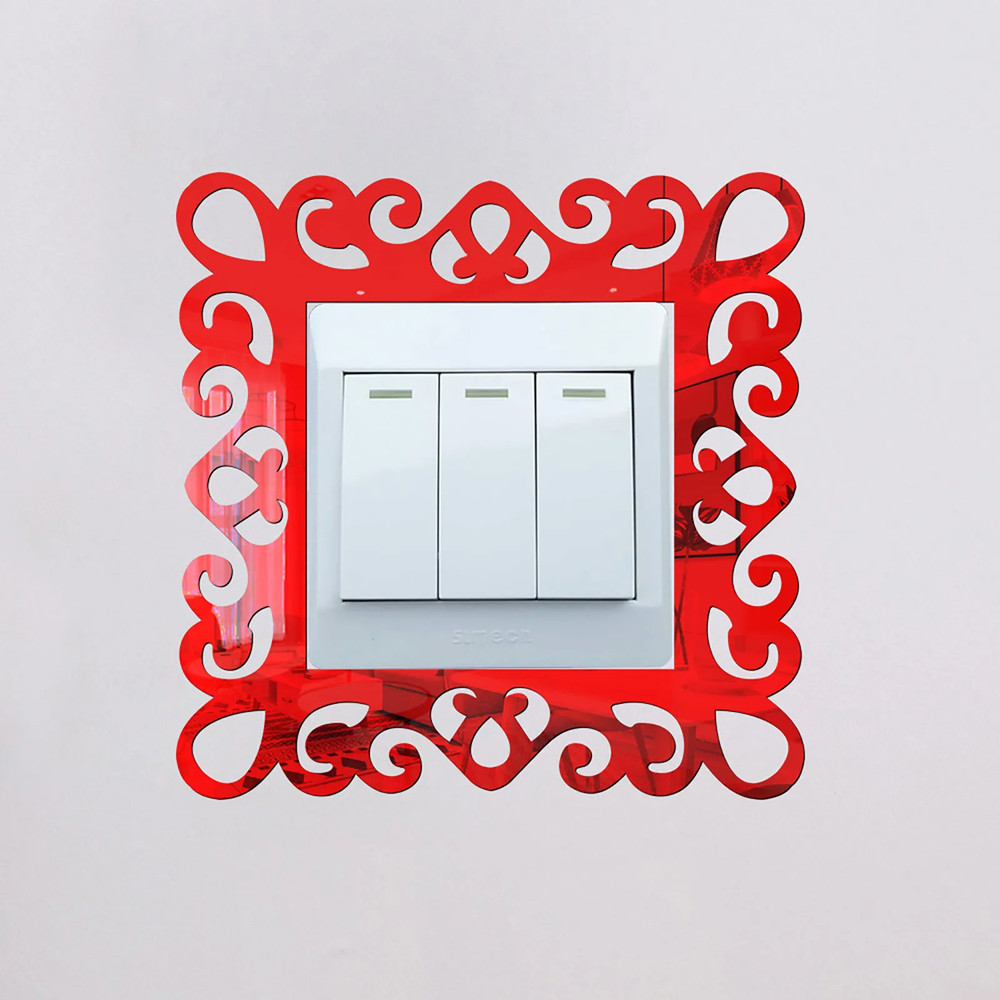 Acrylic Flower Switch Sticker for Single Light Socket, Finger Plate Panel Cover, Home Wall Decoration Sticker