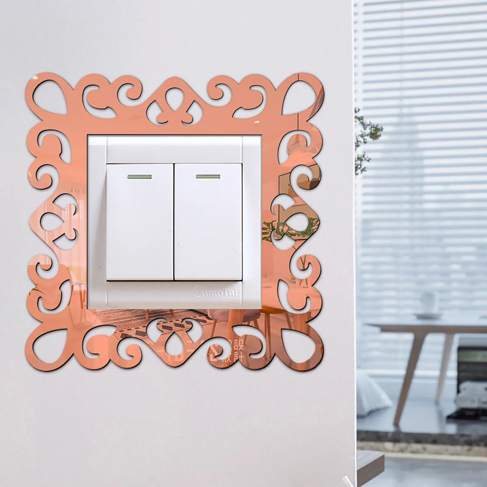 Acrylic Flower Switch Sticker for Single Light Socket, Finger Plate Panel Cover, Home Wall Decoration Sticker