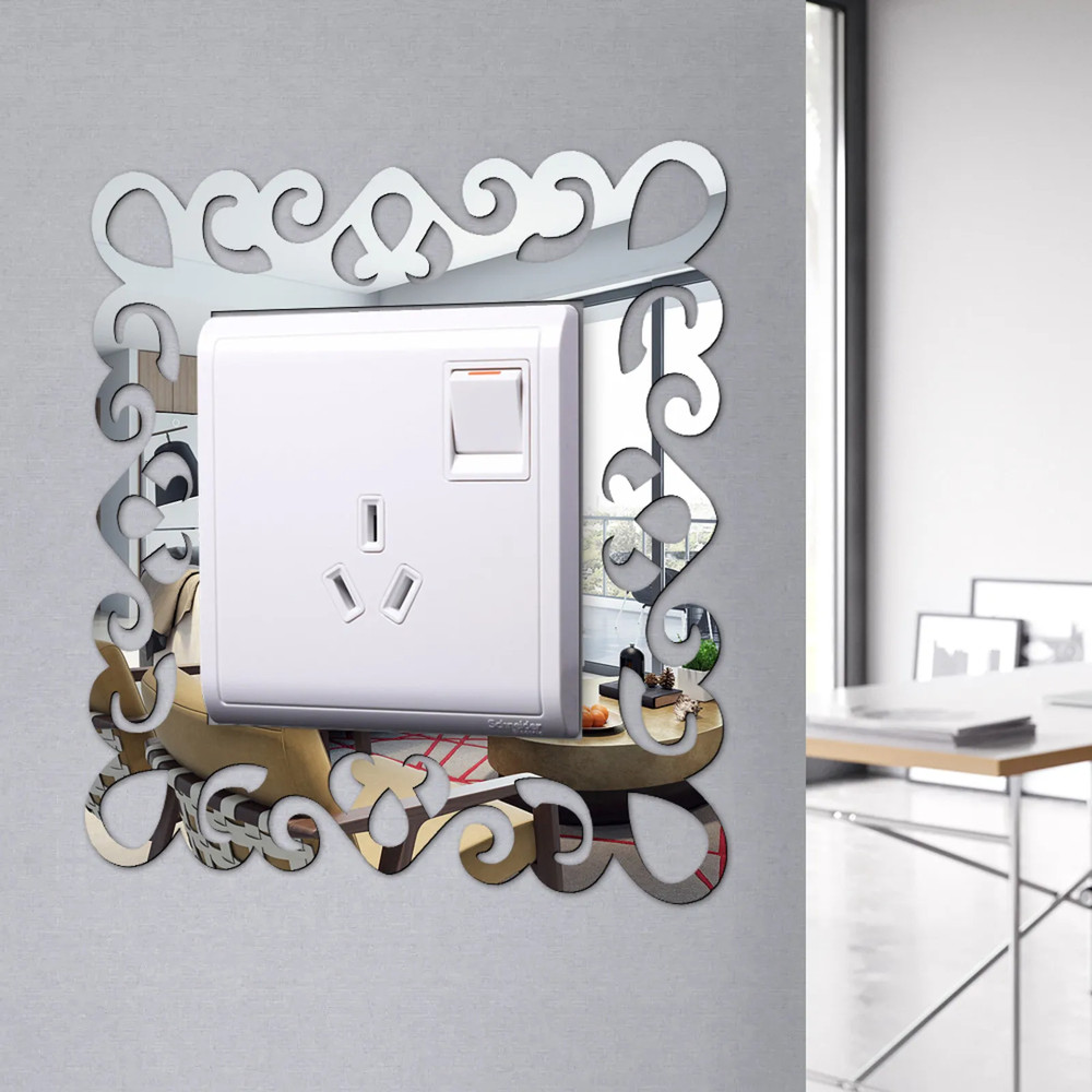 Acrylic Flower Switch Sticker for Single Light Socket, Finger Plate Panel Cover, Home Wall Decoration Sticker