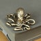 Miniature Retro Brass Octopus Figurine, Copper Tea Pet Animal Decor, Sea Creature Home Decoration Gift for Desktop