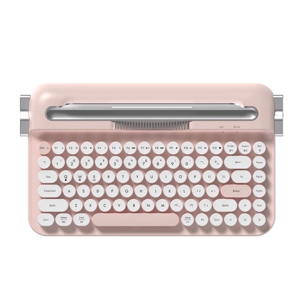 Wireless Keyboard, Retro Typewriter Style, Bluetooth 82-Key with Integrated Stand for iPad