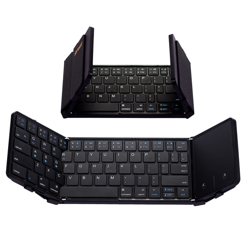 Rechargeable Foldable Wireless Bluetooth Keyboard for PC, Mac, Android, iOS, Portable Folding Keyboard for Travel