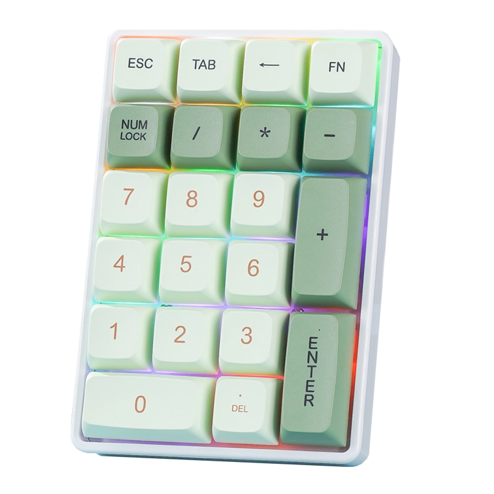 Wireless Numeric Keypad, Tri-mode Bluetooth, Mechanical Hot-Swap 21-Key Mini Keypad for Finance Users