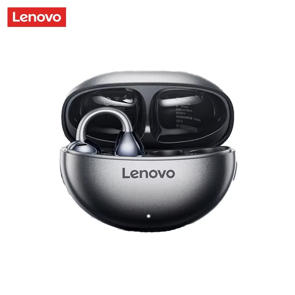 Lenovo Bluetooth Wireless Ear Clip Earbuds, Bone Conduction Headphones, TWS Panoramic Sound with Mic