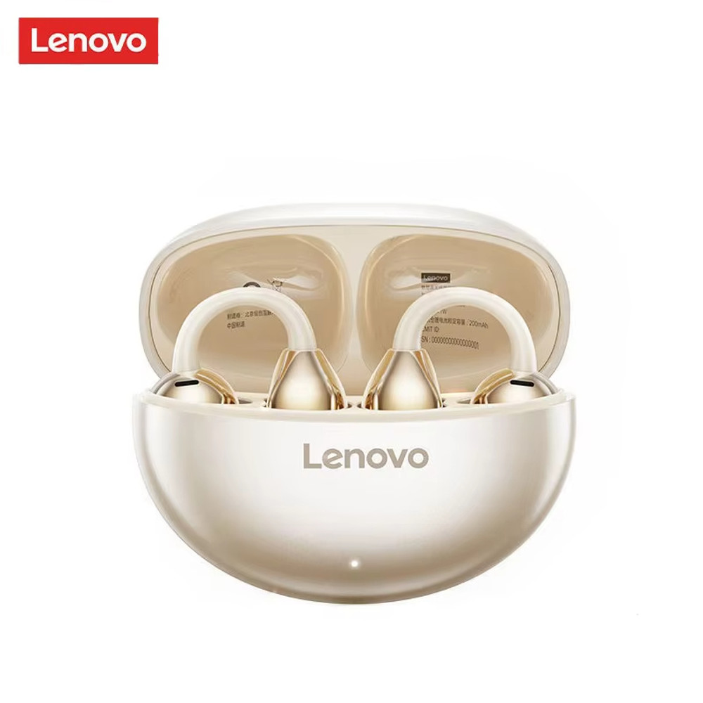 Lenovo Bluetooth Wireless Ear Clip Earbuds, Bone Conduction Headphones, TWS Panoramic Sound with Mic