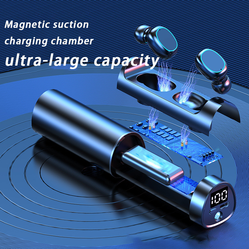 TWS Wireless Headphones Bluetooth 5.2, In-Ear Sports Earbuds With Mic, Waterproof HD Noiseless Call Headset