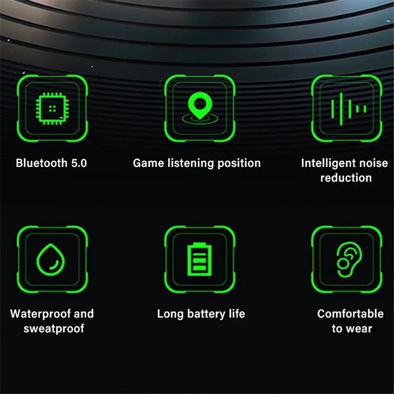 Wireless Bluetooth 5.0 Earphones, TWS Stereo Headset, Sport Earbuds Microphone with Charging Case for Smartphones IOS