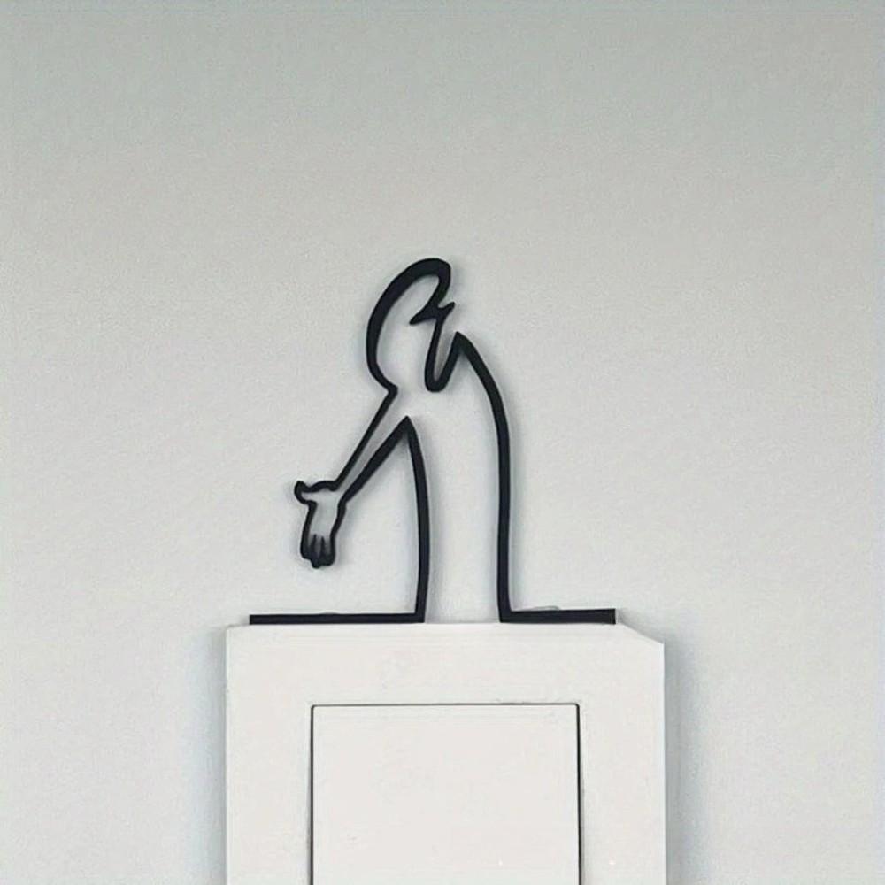 La Linea Wall Decor Scolds 2, Minimalist Wall Art, DIY Home Ornament, Adhesive Wall Stickers for Modern Decor