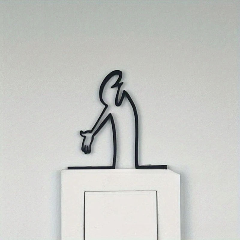 La Linea Wall Decor Scolds 2, Minimalist Wall Art, DIY Home Ornament, Adhesive Wall Stickers for Modern Decor