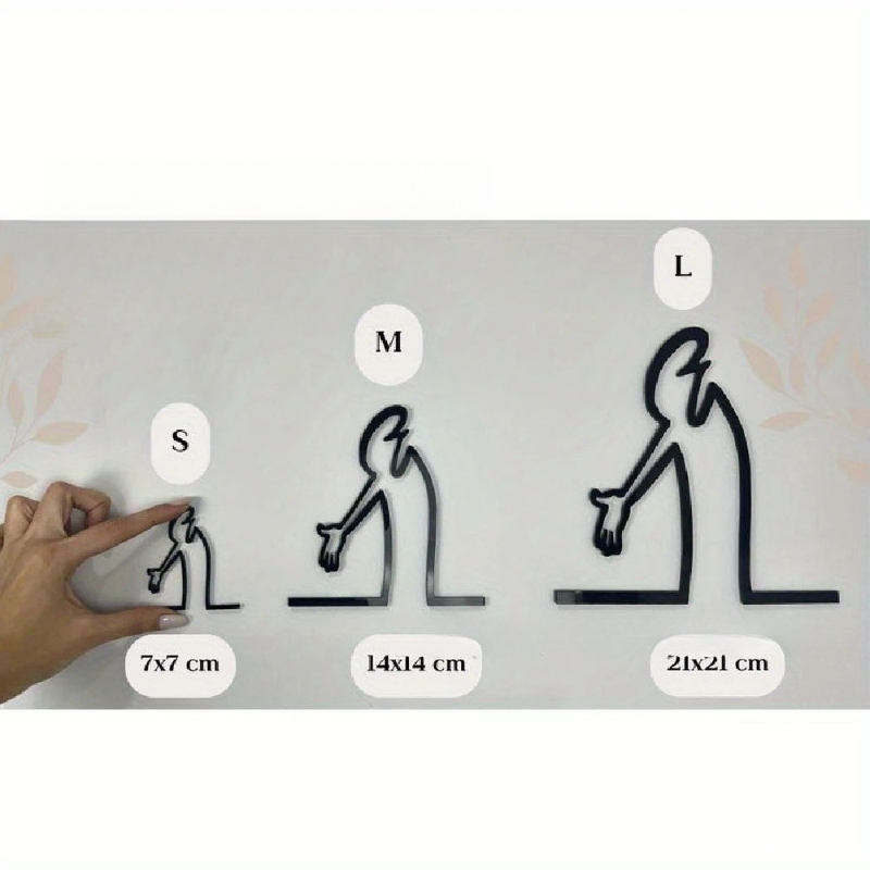 La Linea Wall Decor Scolds 2, Minimalist Wall Art, DIY Home Ornament, Adhesive Wall Stickers for Modern Decor