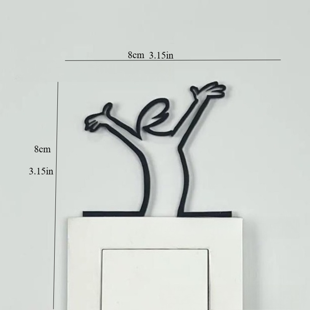 La Linea Wall Decor Scolds 2, Minimalist Wall Art, DIY Home Ornament, Adhesive Wall Stickers for Modern Decor