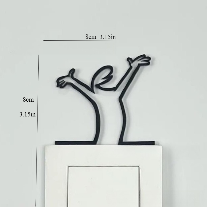 La Linea Wall Decor Scolds 2, Minimalist Wall Art, DIY Home Ornament, Adhesive Wall Stickers for Modern Decor