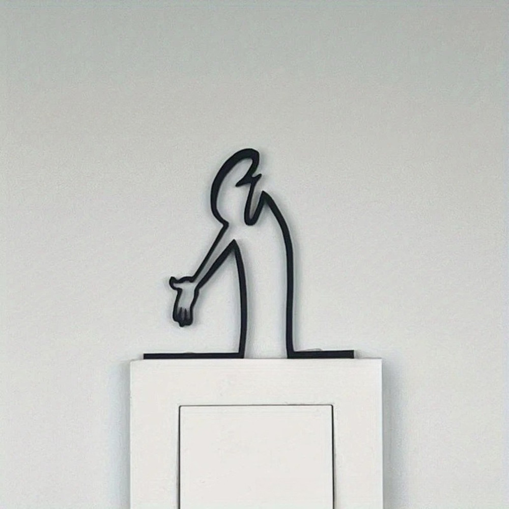 La Linea Wall Decor Scolds 2, Minimalist Wall Art, DIY Home Ornament, Adhesive Wall Stickers for Modern Decor