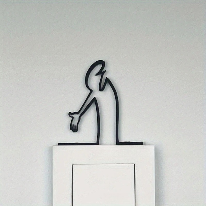 La Linea Wall Decor Scolds 2, Minimalist Wall Art, DIY Home Ornament, Adhesive Wall Stickers for Modern Decor