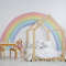 Large Rainbow Pastel Wall Stickers Mural, Nursery Kids Room Wall Decals, Baby Shower Playroom Decorations, Baby Boy Girl