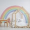 Large Rainbow Pastel Wall Stickers Mural, Nursery Kids Room Wall Decals, Baby Shower Playroom Decorations, Baby Boy Girl