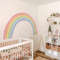 Large Rainbow Pastel Wall Stickers Mural, Nursery Kids Room Wall Decals, Baby Shower Playroom Decorations, Baby Boy Girl