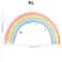 Large Rainbow Pastel Wall Stickers Mural, Nursery Kids Room Wall Decals, Baby Shower Playroom Decorations, Baby Boy Girl