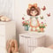 Cartoon Little Girl Flowerpot Wall Sticker, Self-Adhesive Kids Room Decor, Baby Bedroom Mural, Waterproof Nursery