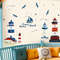 Sea Sailboat Lighthouse Wall Stickers, Large Removable Mural Decals for Bedroom, Living Room, TV & Sofa Background Decor
