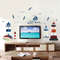 Sea Sailboat Lighthouse Wall Stickers, Large Removable Mural Decals for Bedroom, Living Room, TV & Sofa Background Decor