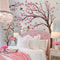 Extra Large Pink Cherry Blossom Tree Wall Stickers, Kids Room, Living Room Decoration with with Bird & Flower Decal