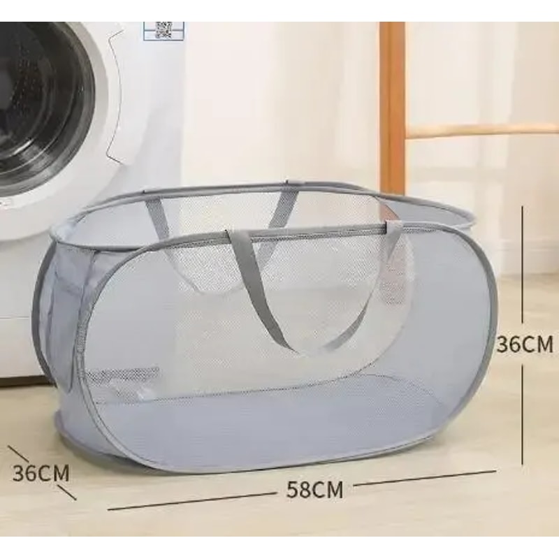 Horizontal Foldable Laundry Basket Large Capacity Mesh Cloth Breathable Laundry Hamper, Storage Baskets for Home