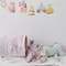 Large Pink Laundry Basket for Kids, Foldable Fabric Toy Storage with Handles, Cute Cartoon Castle Design, Nursery Hamper