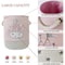 Large Pink Laundry Basket for Kids, Foldable Fabric Toy Storage with Handles, Cute Cartoon Castle Design, Nursery Hamper